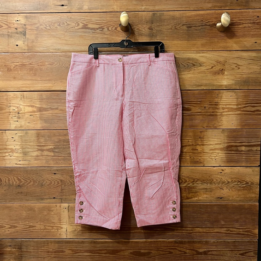 Talbots Pink Seersucker Capris